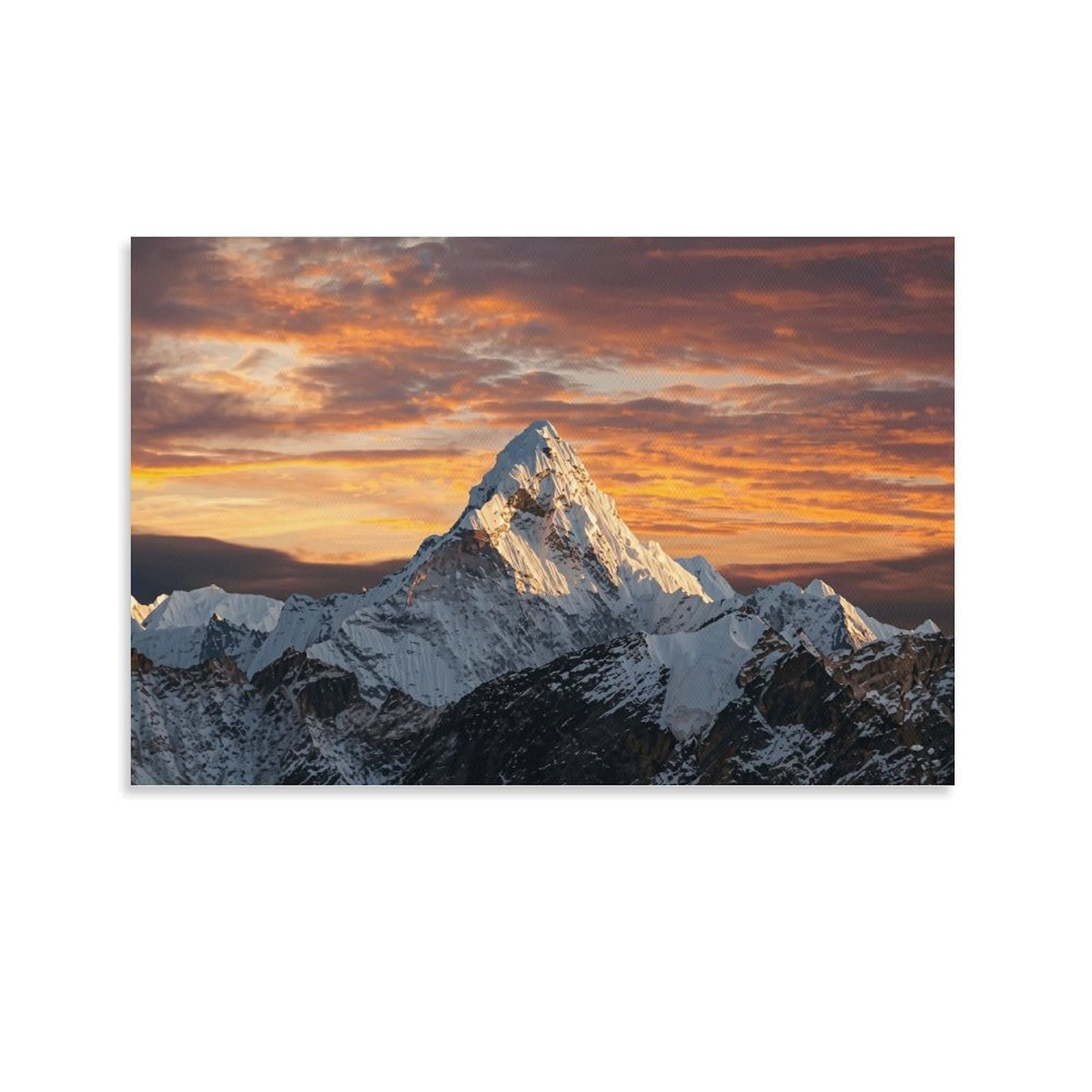 XPASHIQWC Snow Mountain Peak Wall Decor Poster Canvas Prints Picture Modern Canvas Wall Art Picture Wall Hanging for Living Room Bedroom Home Decorations 20x30inch(50x75cm)