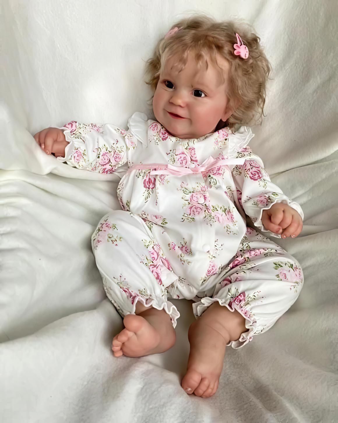 TERABITHIA 22 Inch Silicone Reborn Baby Doll – Lifelike Blond Hair, Full Body Vinyl, Realistic Newborn Girl Doll With Outfit