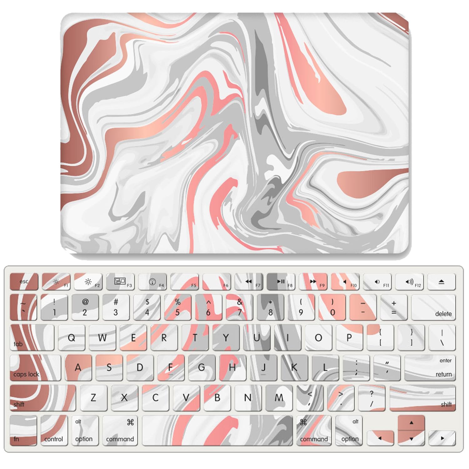 Carcasa MacBook Pro Retina 15 A1398 JZ de mármol fluido con protector de teclado 7