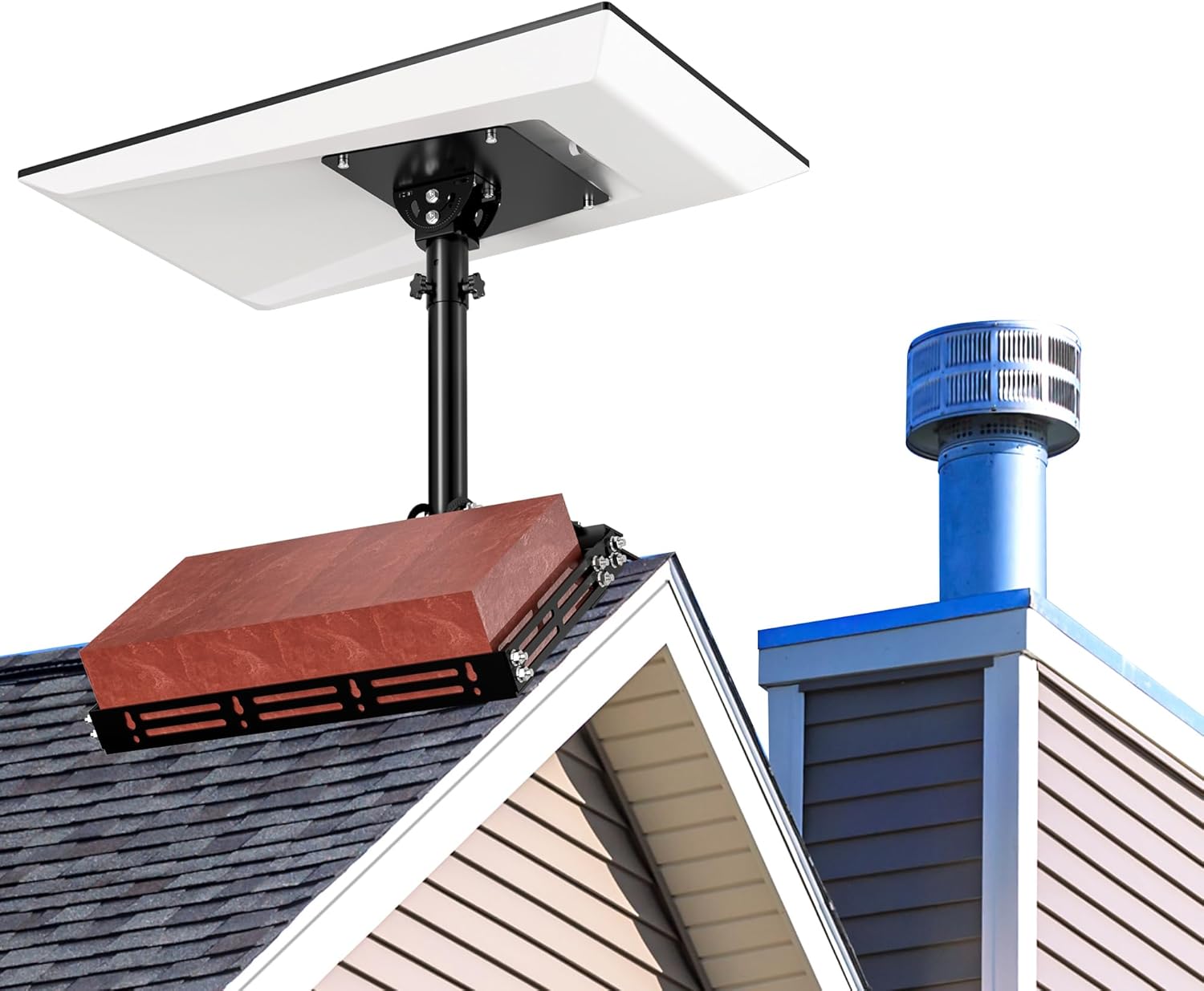 Starlink Performance Gen 3 Ridge Foof Mount - No-Drill Install Starlink Pole Mounting Kit for Roof Mounted, 160° Adjustable Pole Mount for Performance V3 Standard Dish, Star Link Satellite Accessory