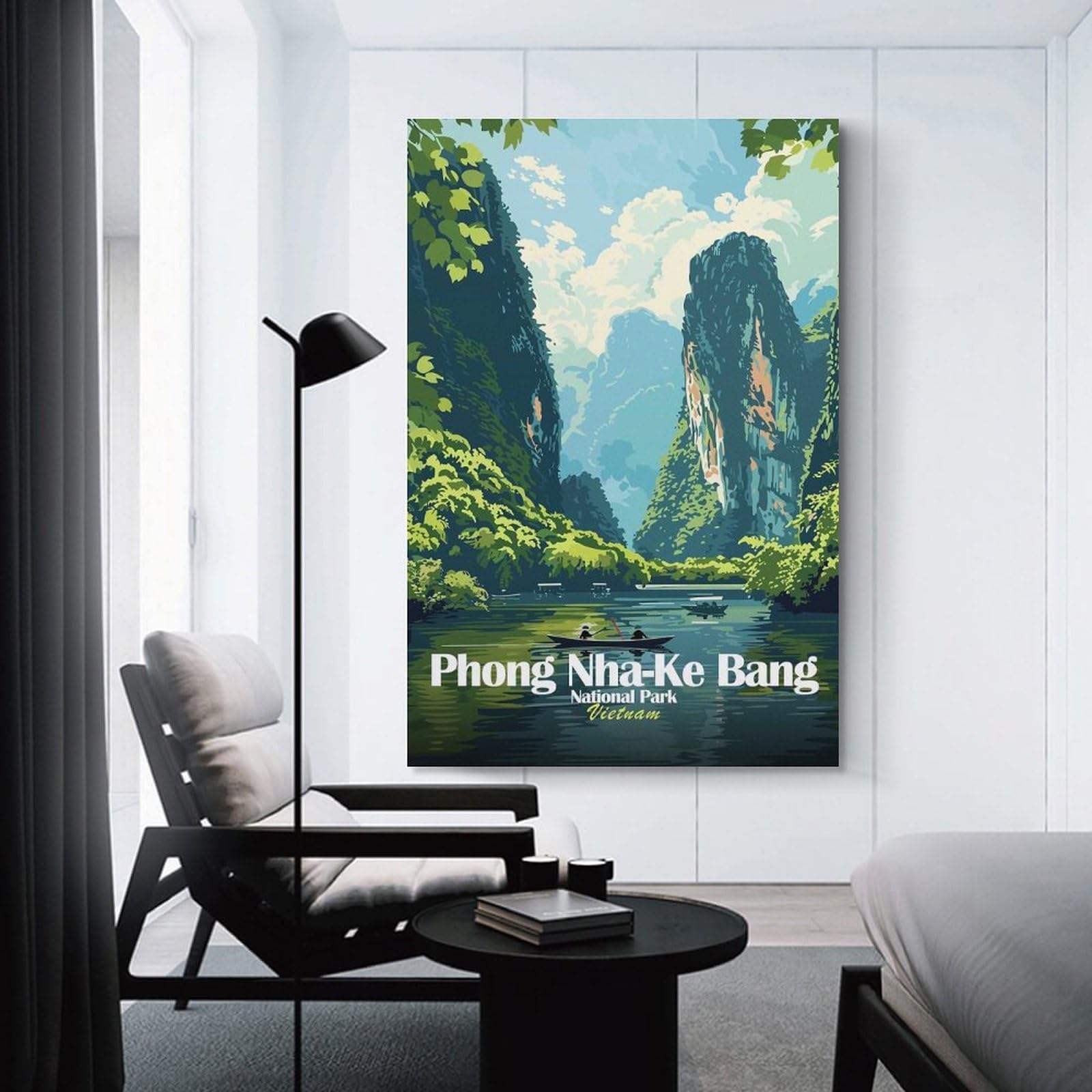 Junmoney Decorative Wall Artwork Phong Nha-Ke Bang National Park, Vietnam, 24x36inch(60x90cm), for Calm Bedrooms, Home Corners Or Flats, An Easy Wall Refresh for Bedrooms