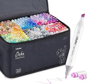 カ*氏様 Ohuhu 500色マーカーセット Amazon.co.jp: Ohuhu イラストマーカー 紙にやさしい 筆・極細 ツイン