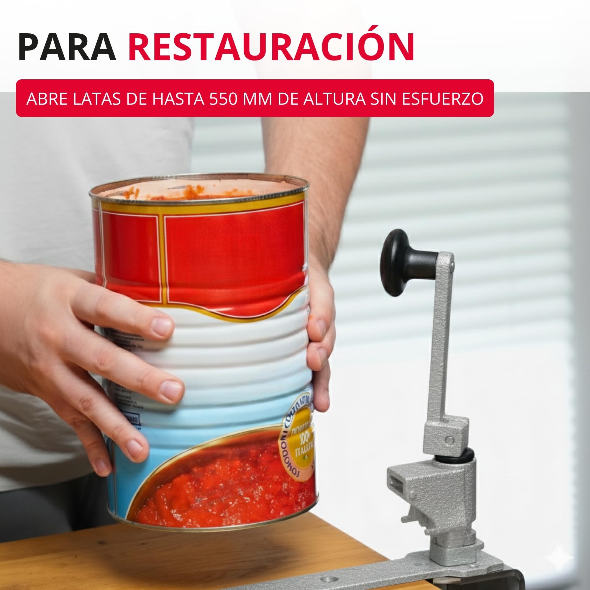 Westmark Abrelatas para mesa, Para restauración / profesionales, Largo: 84 cm, Acero / Acero inoxidable, Sieger Clou 30, 19802260