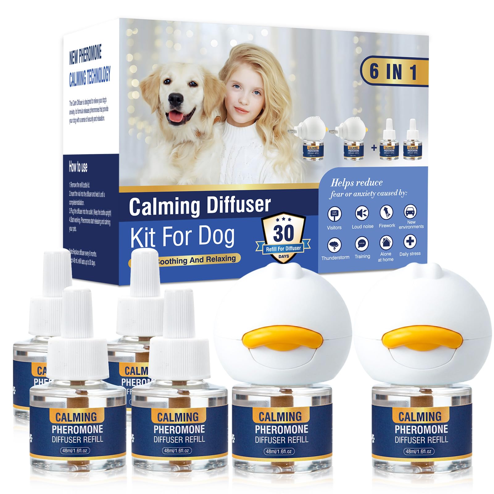LKBHGF 6 in 1 Dog Calming Pheromones Diffuser Kit