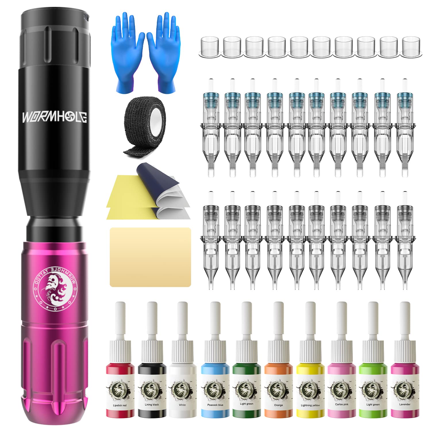 Wormhole Tattoo Kit, Tattoo Machine Kit for Beginner,Tattoo Machine Kit Professional