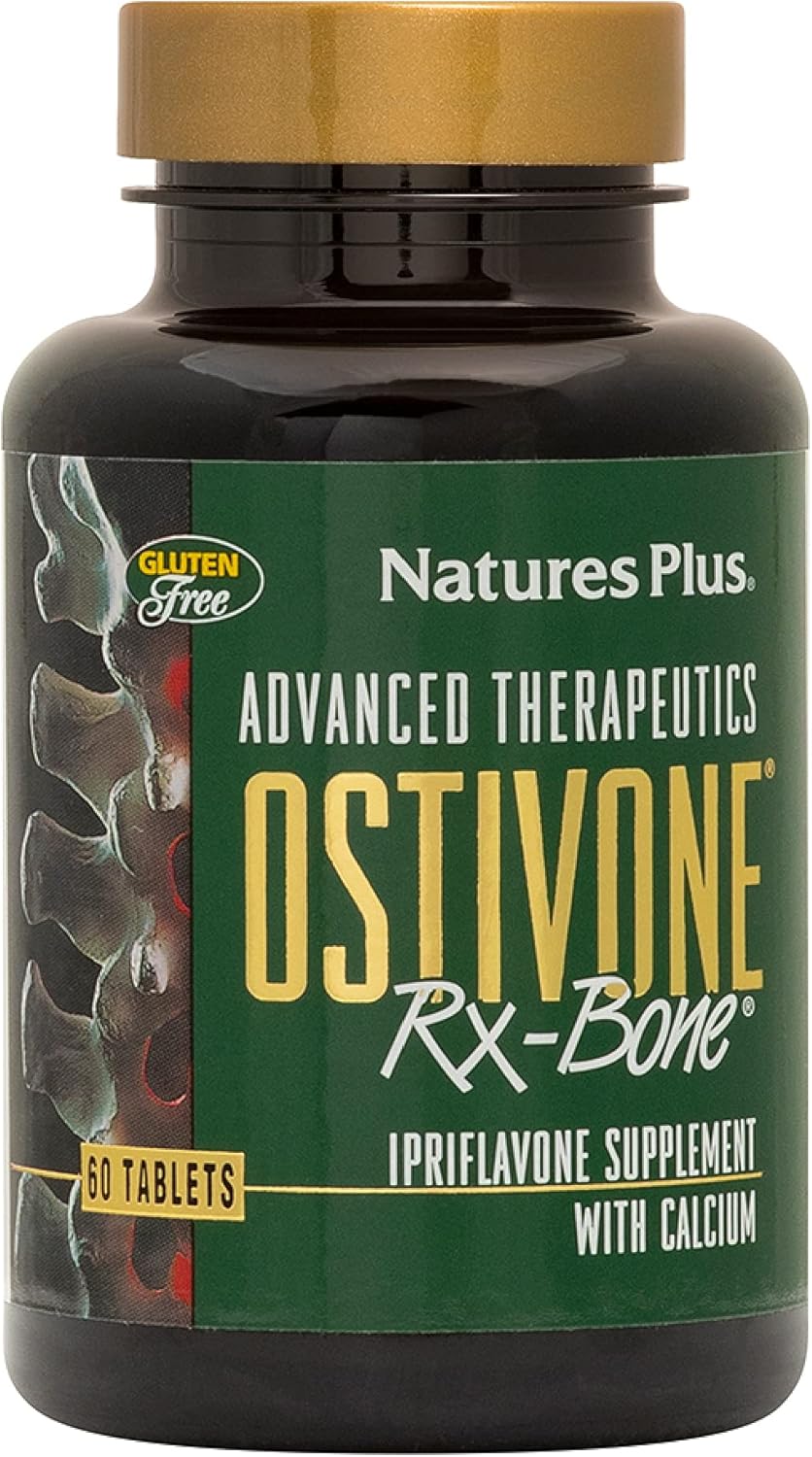 NaturesPlus Advanced Therapeutics Ostivone Rx Bone - 60 Vegetarian Tablets - Maximum Nutritional Support for Skeletal System & Bones - with Vitamin D, Calcium - Gluten-Free - 30 Servings