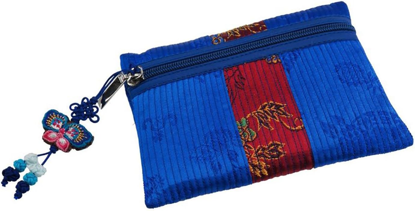 Elegant little wallet, design purse for women, ocean blue color. Lightweight and durable made of ramie fabric. original accessory