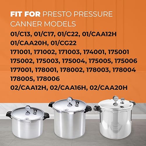 Miniatura 5 de 09905 Anillo de sellado de olla a presión de repuesto para olla a presión Presto 01710, 01740,01750,01770,01780 12-22qt de 12-22 qt, incluye