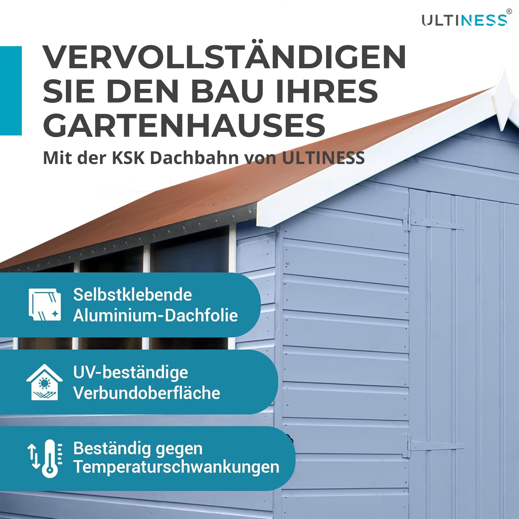 Dachfolie Aluminium selbstklebende Folie Ziegelrot 5 x 1 Meter Wasserdicht Bitumen