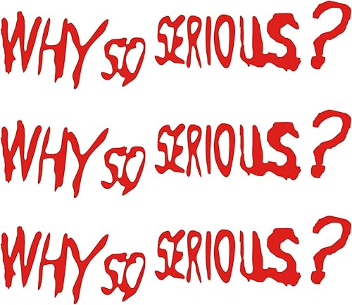 TOMALL 3 calcomanías reflectantes de vinilo con texto en inglés Why So Serious para automóvil, divertidas decoraciones temáticas de Halloween,
