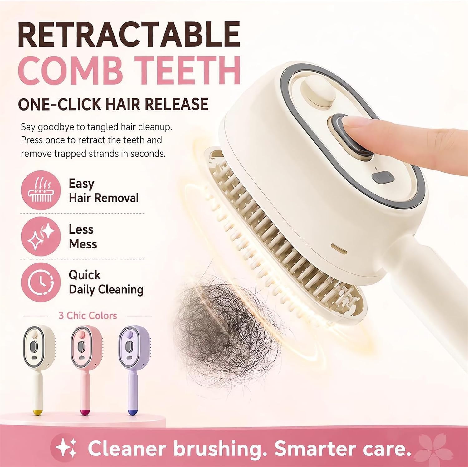Electric Mist Air Cushion Comb, Self‑Cleaning Spray Hair Brush