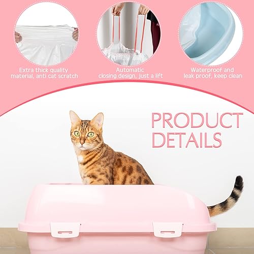 Miniatura 3 de 30 forros para cajas de arena para gatos, bolsas de arena grandes con cordón para gatos, bolsas de arena XL resistentes para mascotas, gatos,