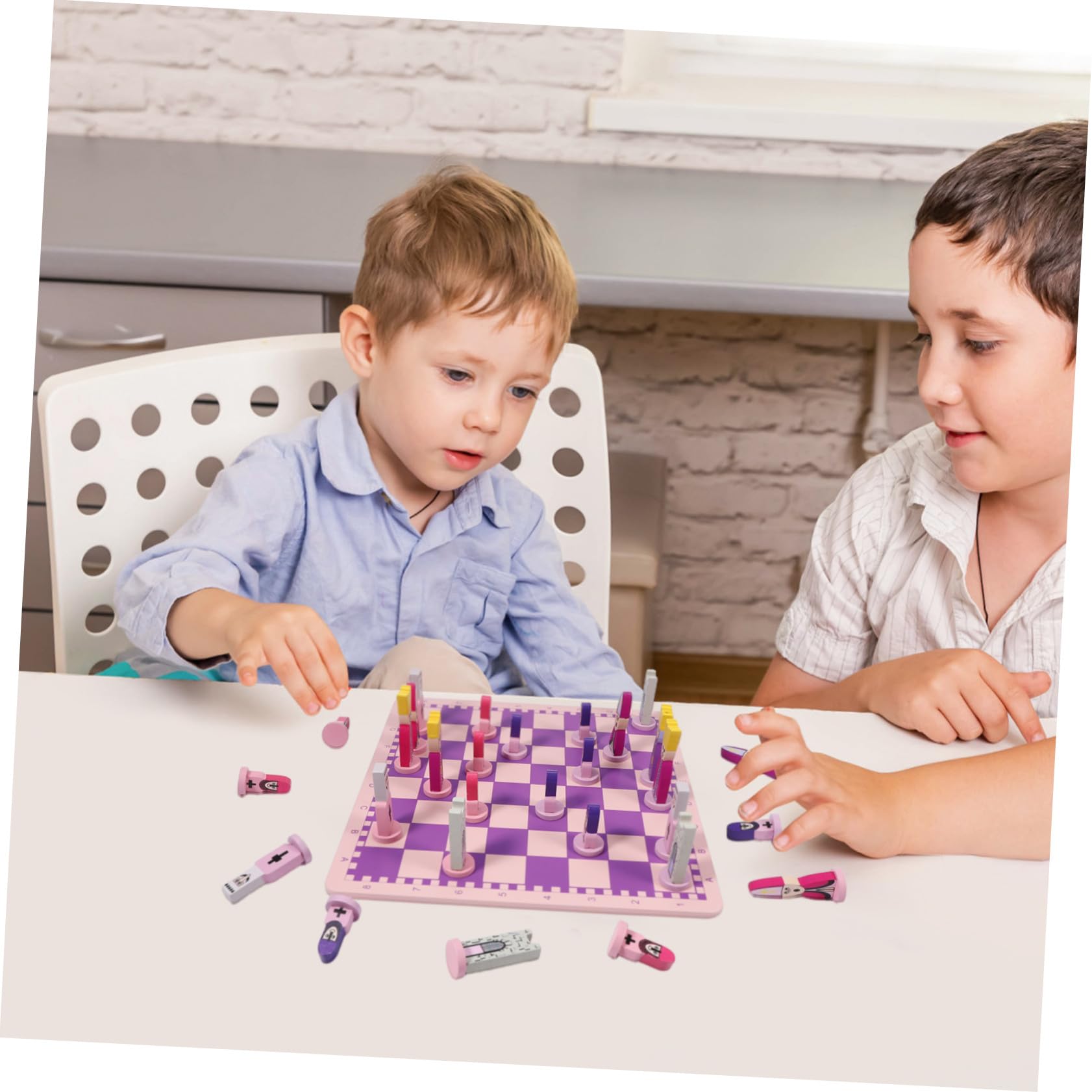 Giocattolo Educativo Scacchi Pieghevole in Legno Porpora | Finitura Accurata, Superficie Liscia senza Sbavature, Tecnologia Unica, per Adulti e Bambini in Viaggio