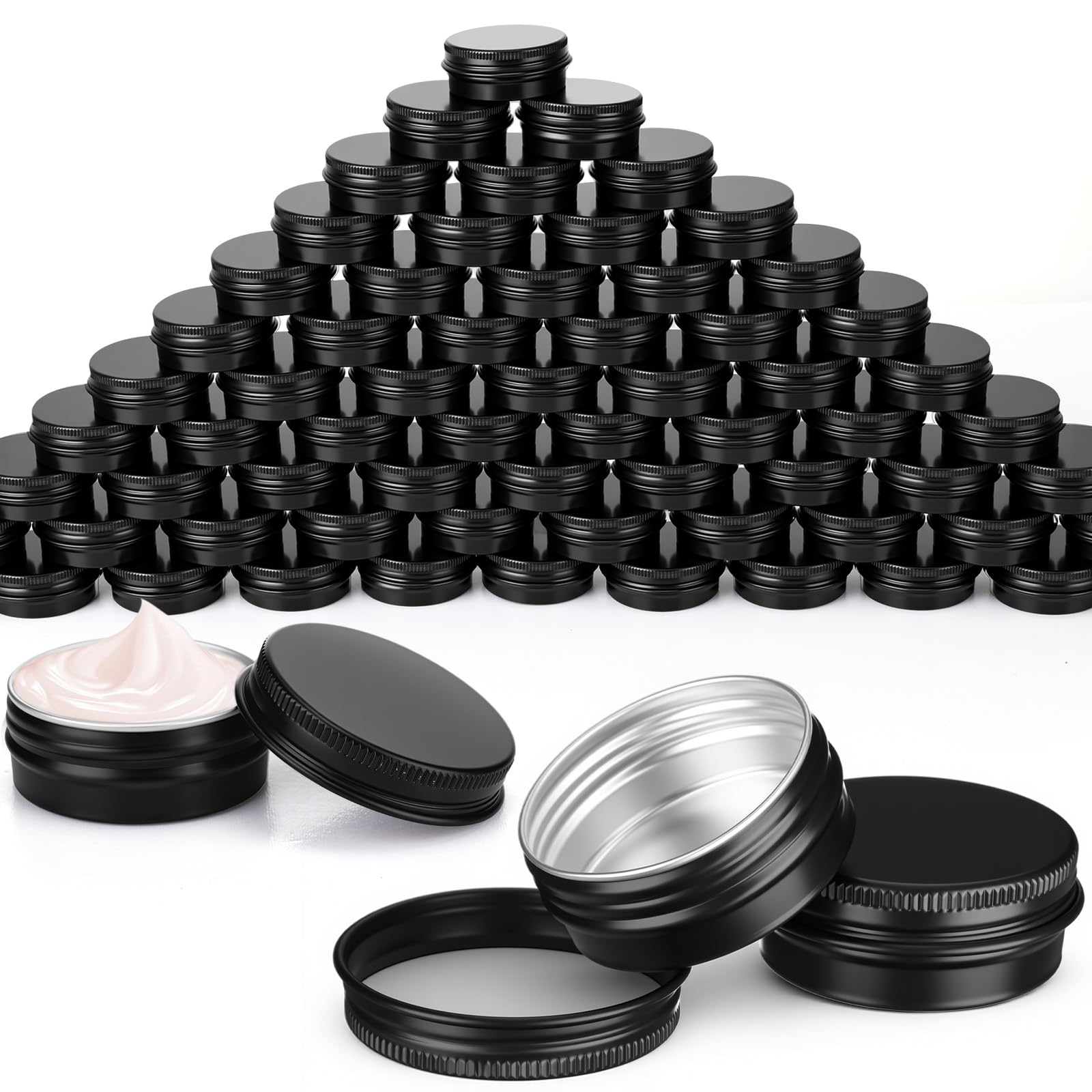 Moxweyeni 150 Pack 0.5 oz Containers with Lids, Black