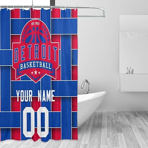 Miniatura 2 de Detroit - Cortinas de ducha personalizadas con nombres y números, regalos para amantes, hombres, mujeres y fanáticos, 60 x 72 pulgadas, 72 x 72