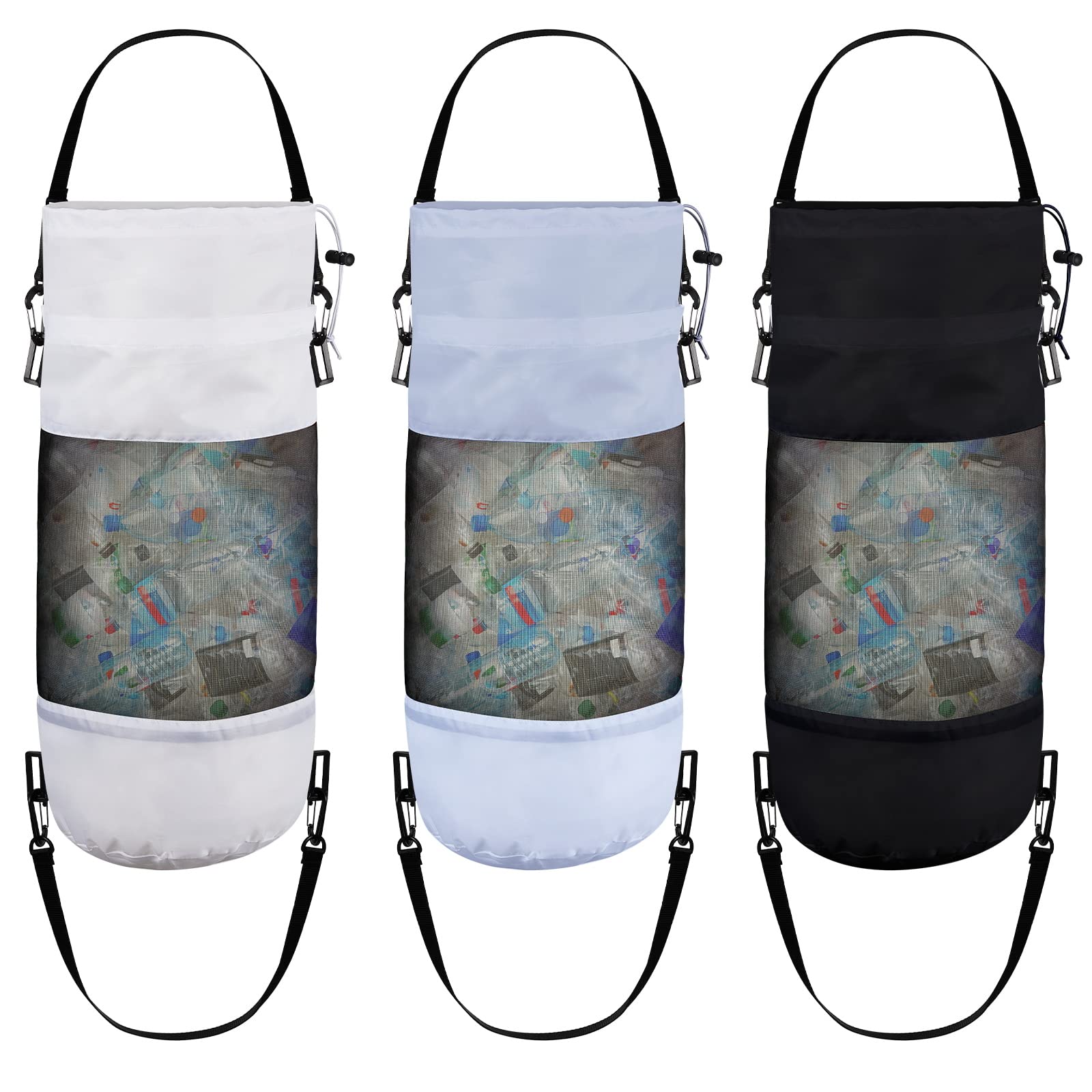 3 Pack Boat Accessories Mesh Trash Bags Portable Trash Can Garbage Container for Kayak Camper Fishing Storage Cabin