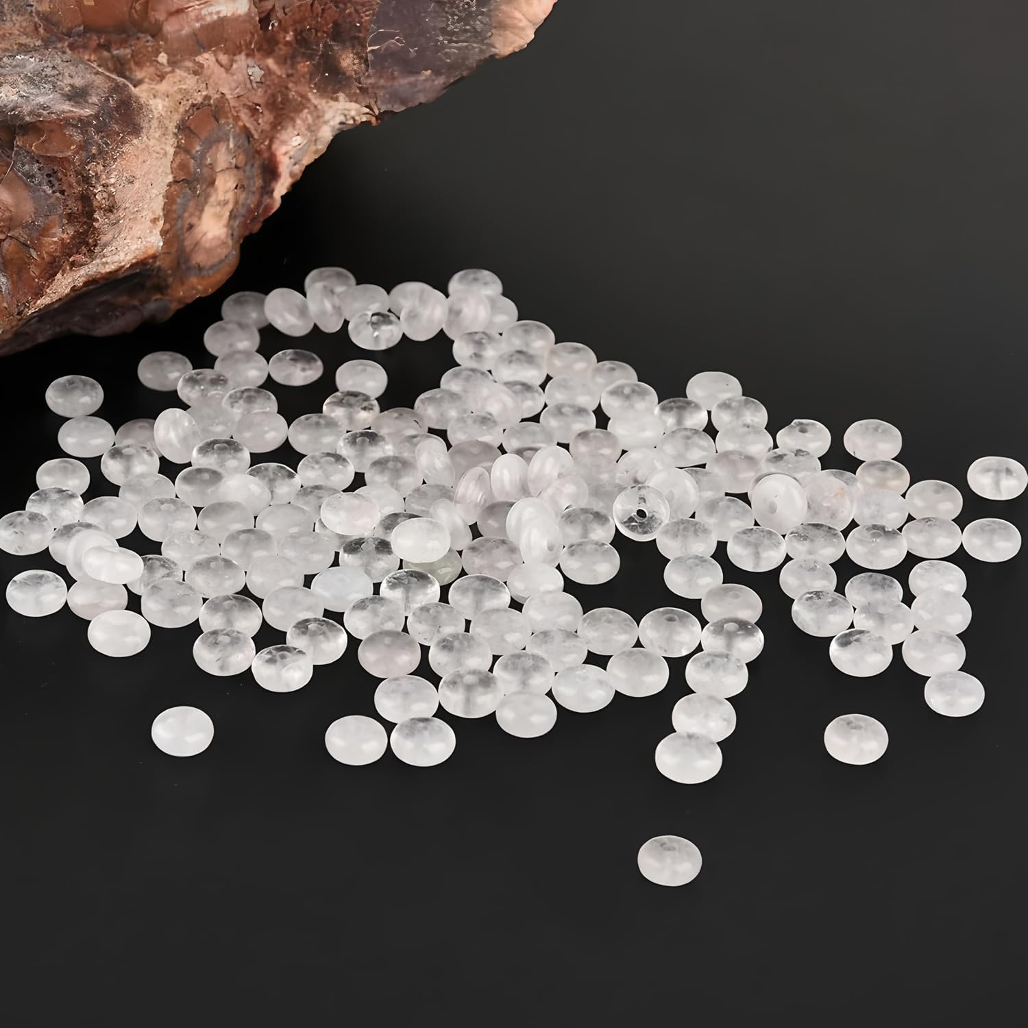 HAAMIIQII 2x4mm Natural Clear Quartz Crystal Rondelle Beads, 150pcs Abacus Disk Stone Loose Gemstone Spacer Beads for Jewelry Making Crafts Beading Strand 15 Inch - Image 2