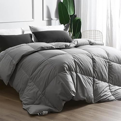 Miniatura 7 de BPC Edredón de plumón tamaño Queen  Edredón de plumón de ganso con relleno y plumas y funda 100% algodón, relleno de edredón para todas las