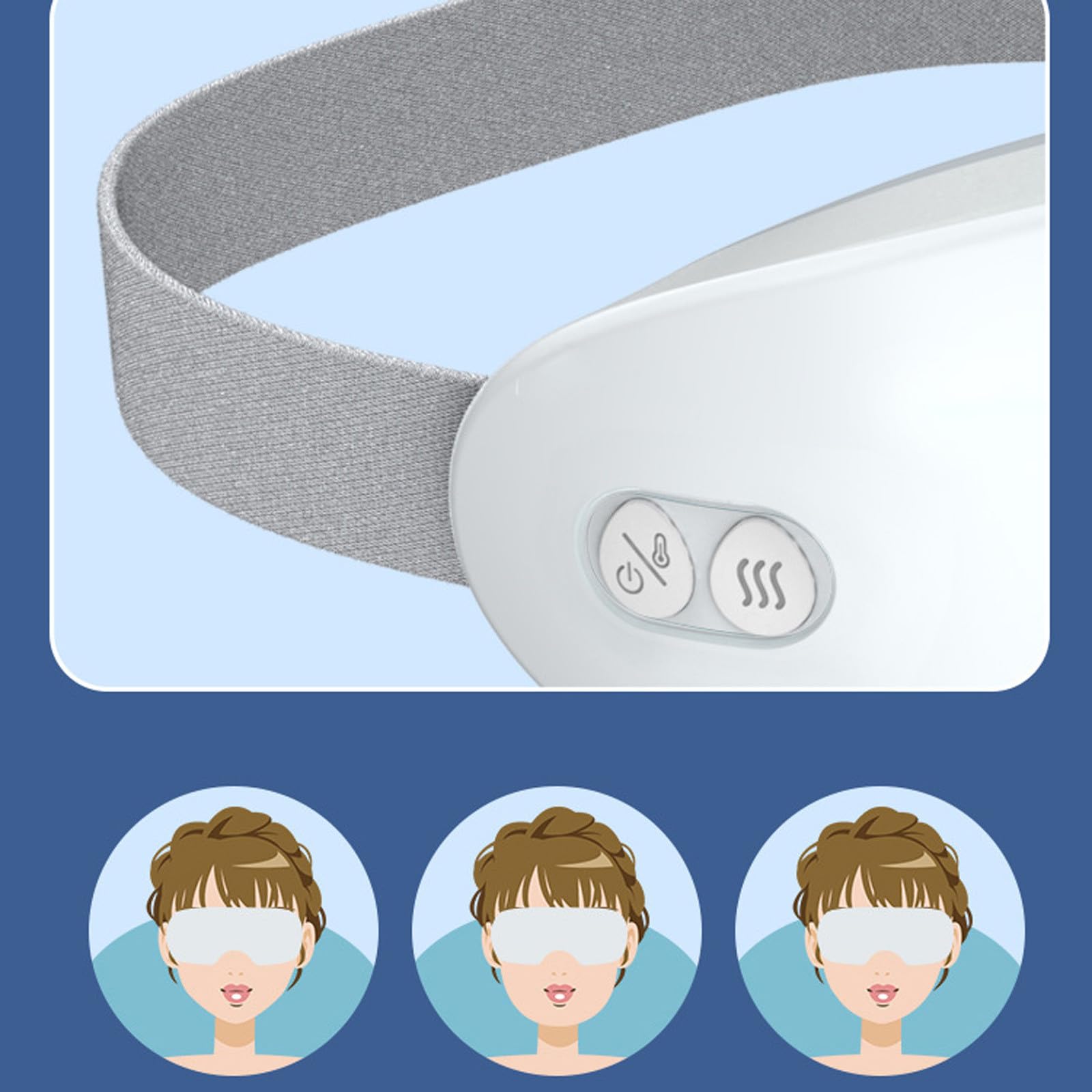 Dampftherapie-Maske, Dampf-Augenmaske, Augendampfer für trockene Augen, Augenmassagegerät, Heiß- und Kaltdampf-Augenmaske für Augenringe, Schwellungen (Weiß)