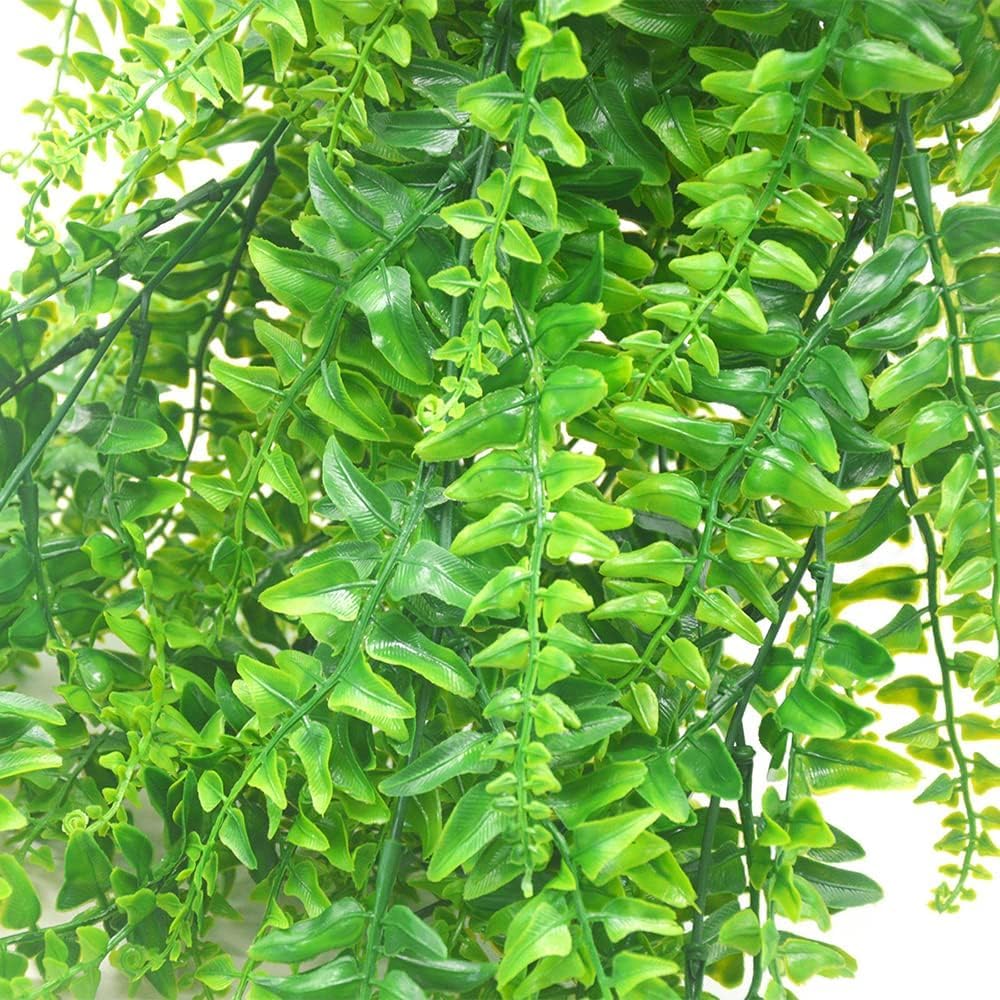 6 piante rampicanti artificiali da appendere, felci, piante finte da appendere, felci boston, fiori rampicanti da esterni, resistenti ai raggi UV, piante in plastica da appendere alla parete, per