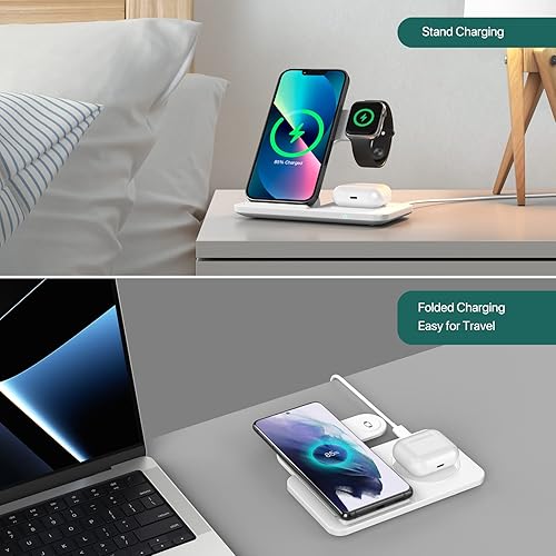 Miniatura 5 de Estación de carga inalámbrica para múltiples dispositivos Apple, plegable 3 en 1, estación de carga para Apple Watch Series 7, 6, SE, 5, 4, 3, 2 y
