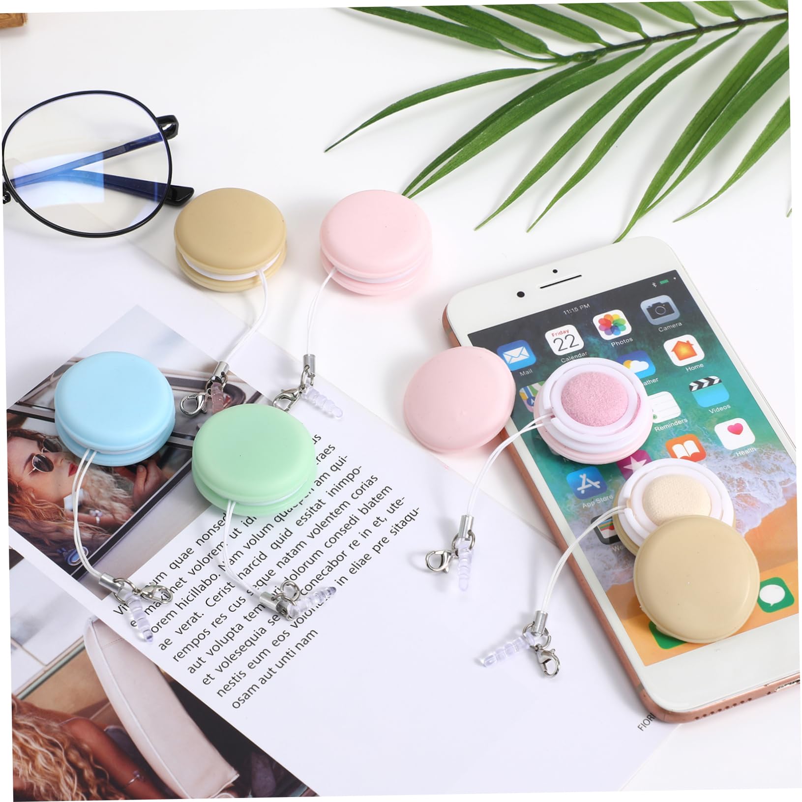 BESTYASH 5 Set Tergicristallo Del Telefono Occhio Tergicristalli Panni Per La Pulizia Degli Occhiali Chiaro Salviette Per Schermo Per L'elettronica Pp+silicone Colore Casuale 6 Pezzi * 5