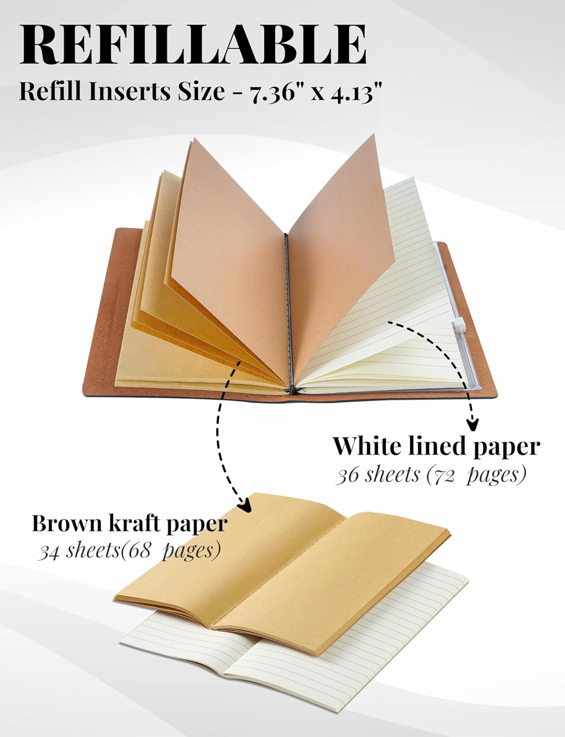 InnoBeta Music Lovers Gifts Journal With Pen, for Men Women on Christmas, Embossed Notebook, Travel Diary, Faux Leather, 7x5 Inches - Notes - Image 6