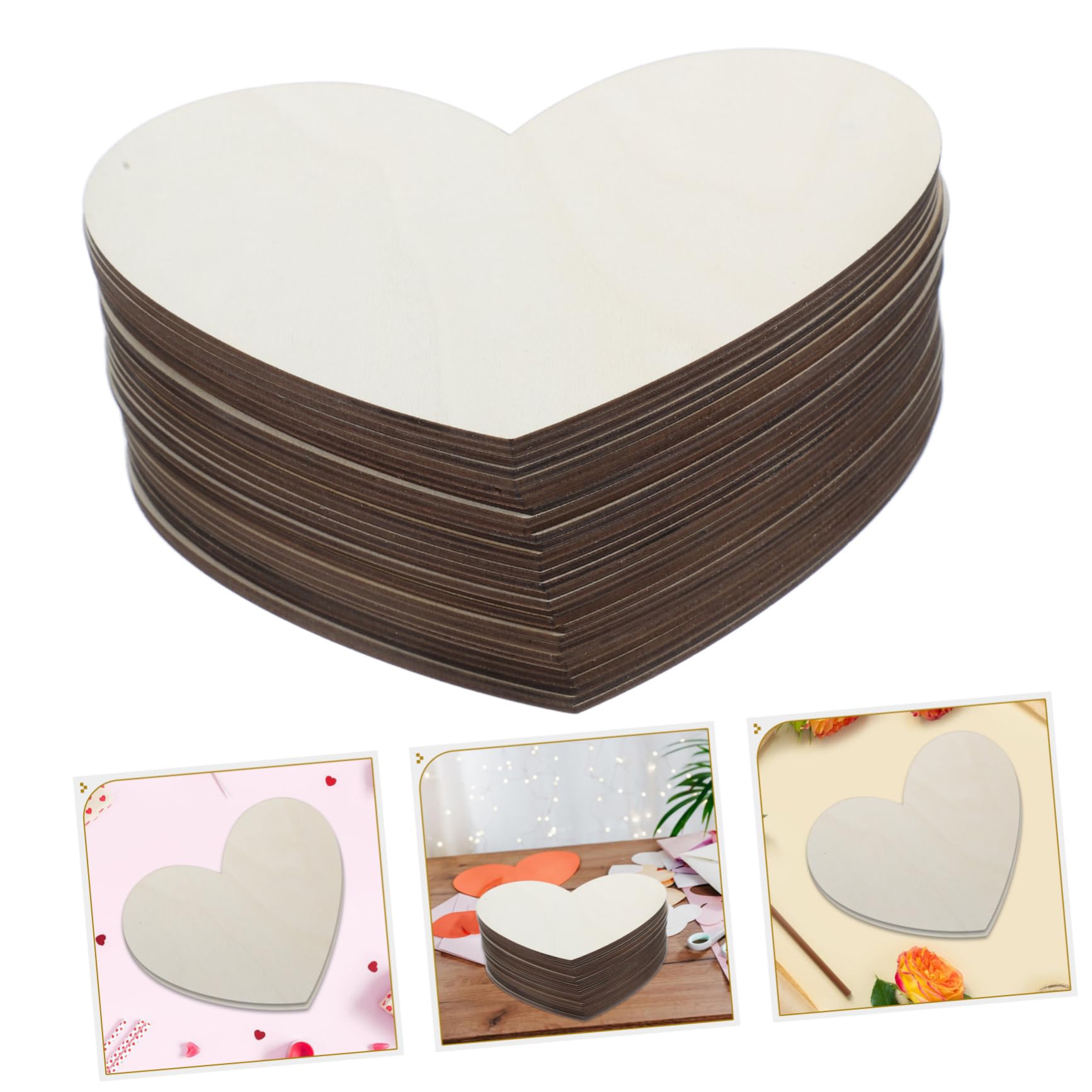 30stücke Unbehandelte Holzherzen Große Herzförmige Holzscheiben Für Diy Bastelprojekte Für Hochzeitsdekorationen Und Valentinstag Blanko Holzherzausschnitte