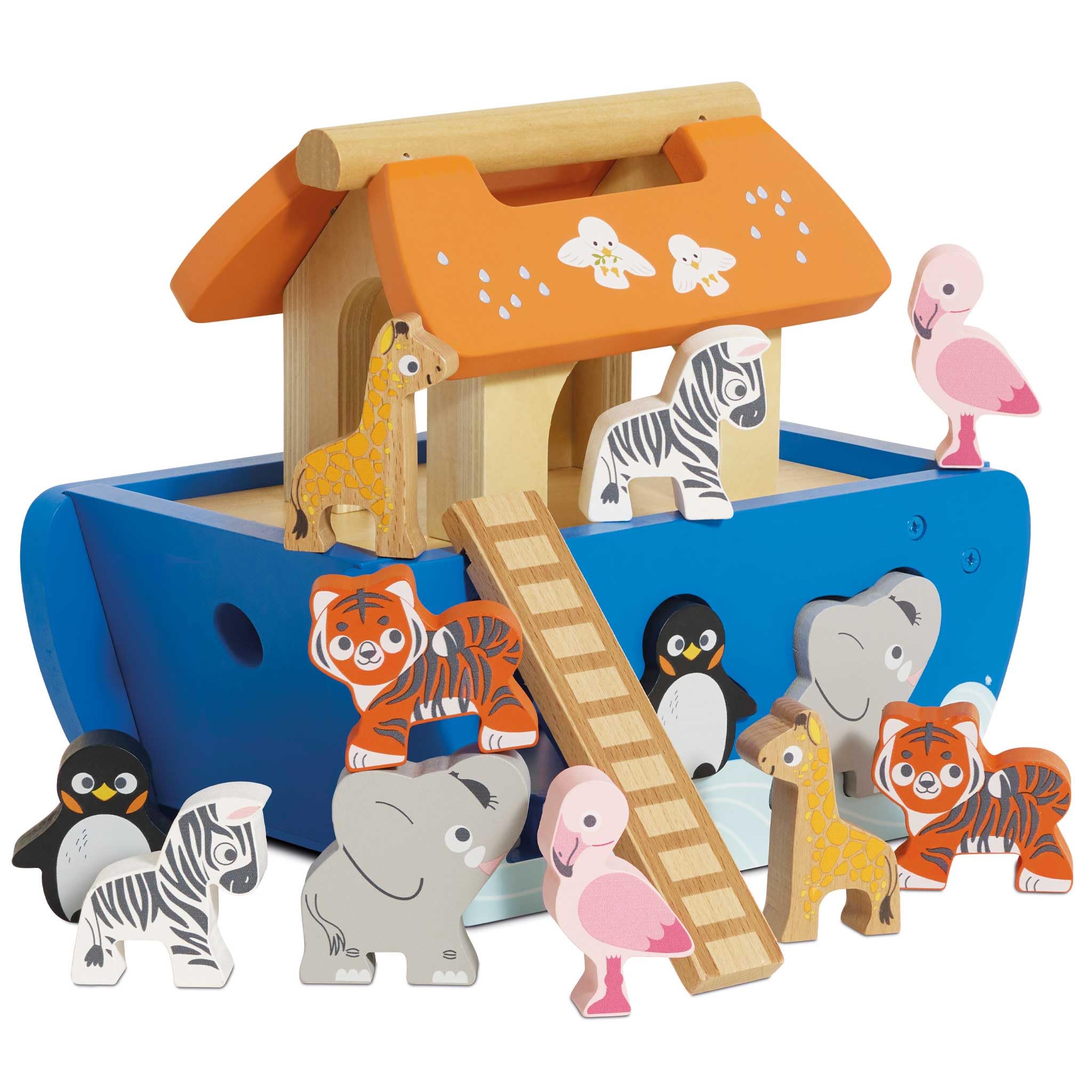 Le Toy Van - Arca de Noé de madera | Puzzle de animales clasificador de formas | Recomendado para niños y niñas - A partir de +​24 meses