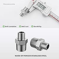 Vista 5 de Adaptador de grifo RV, 2 conectores reductores de 1/2 a 3/8 - Accesorio de acero inoxidable, conector de tubo de compresión de 3/8 macho a NPT 1/2