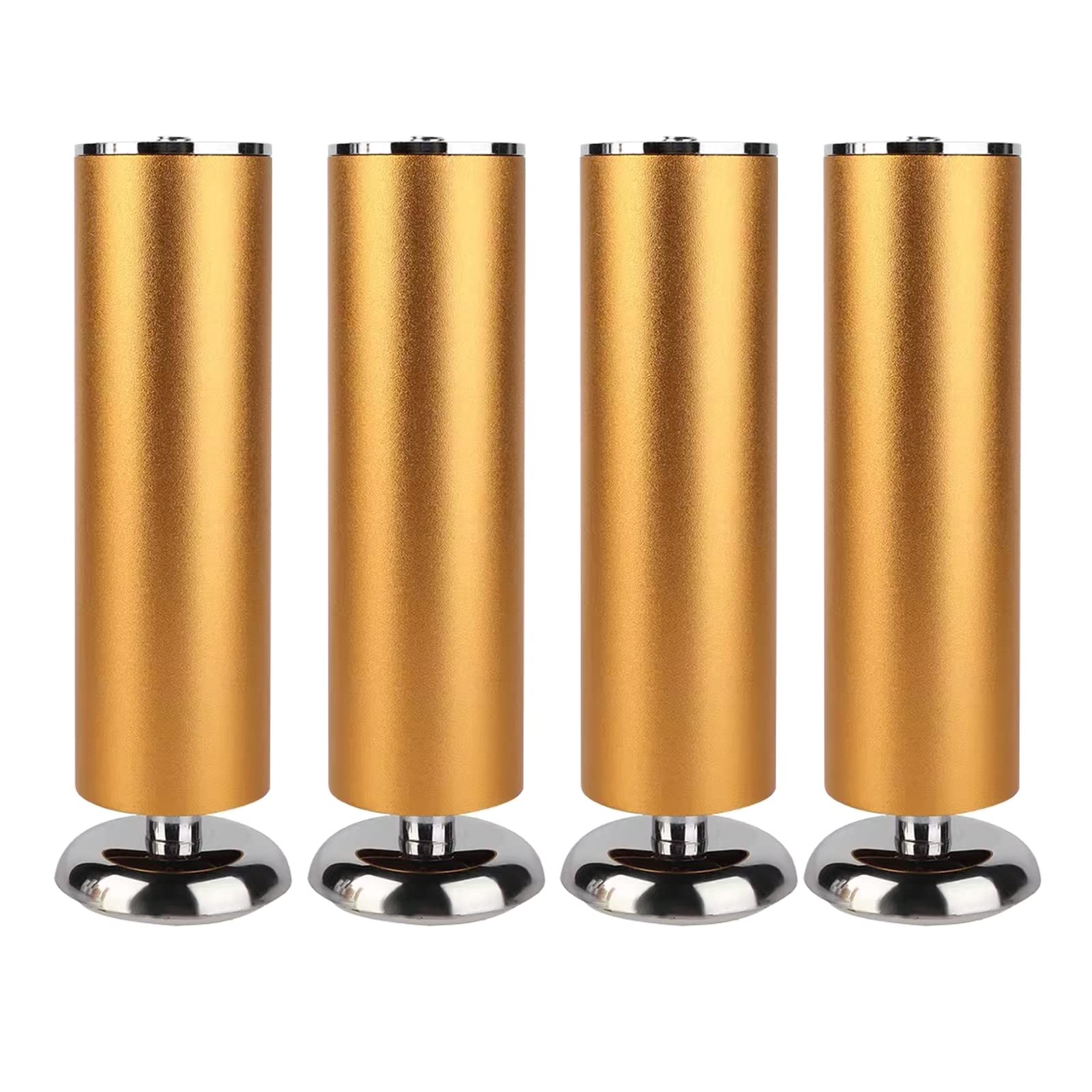 gambe per tavolo piedi per mobili Set di 4 gambe regolabili dorate, piedini di ricambio per mobili in metallo, altezza regolabile rotonda 0-5 mm, per comò, scrivania, armadio, letto, pouf, t