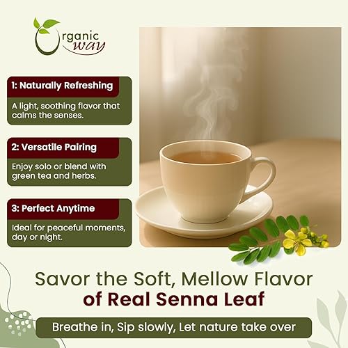 Miniatura 4 de Organic Way Polvo de hoja de sena de grado prémium (Cassia Angustifolia), certificado orgánico y kosher, súper alimentos, crudo, vegano, sin OMG y