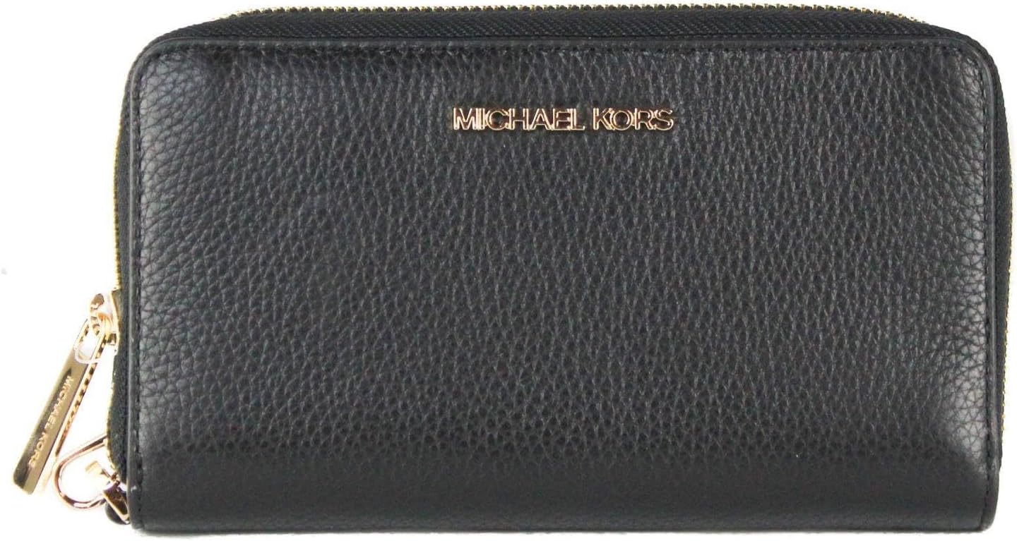 Jet Set Travel Large Flat Multifunction Phone Case Wristlet Pebble Leather