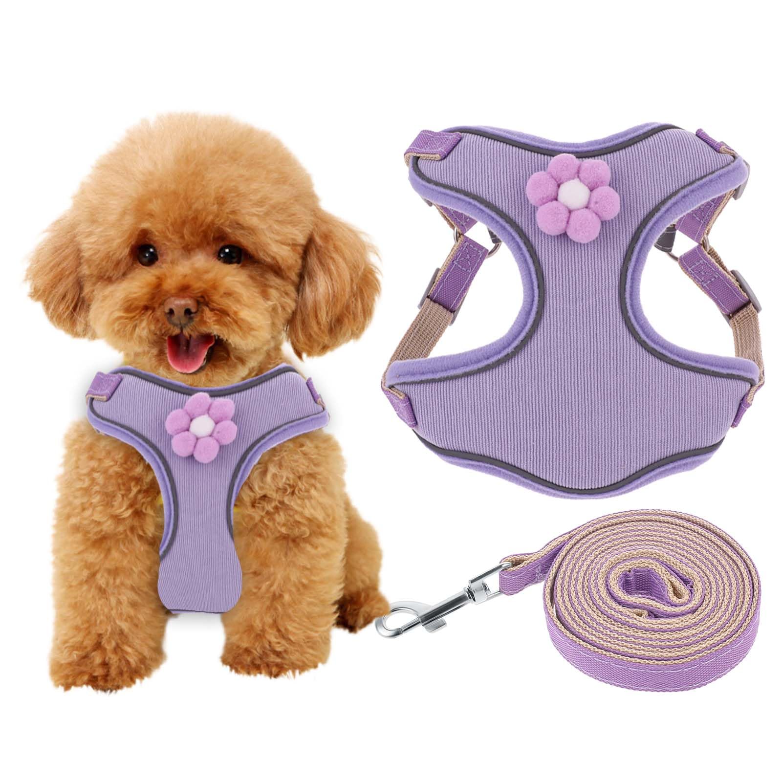 Small Dog Harness, Reflective Adjustable Puppy Vest, Step in Harness for Puppy (XS, 16-20IN)