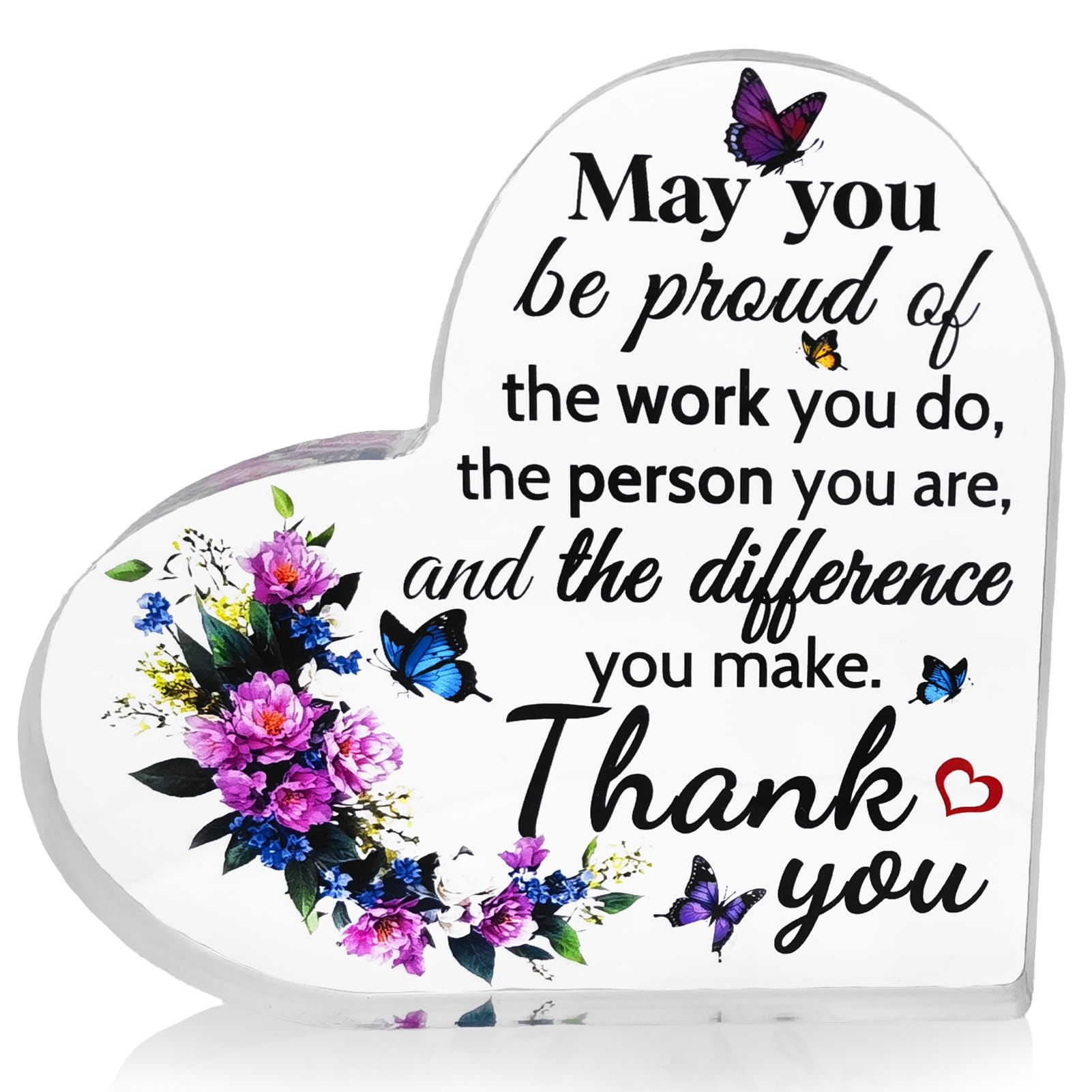 Ewong Inspirational Acrylic Heart Sign - Thank You Gift For Women, Teacher, Nurse, Friend - View #5
