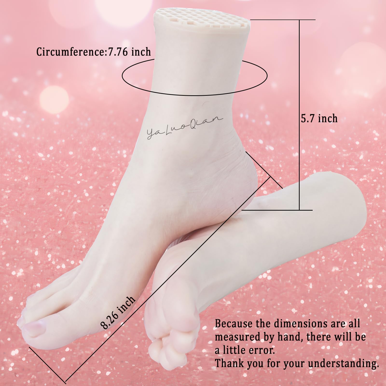 Schaufensterpuppe für weibliche Füße, Silikon, realistische Fuß-Display für Schmuck, Schuhe und Socken, 1 Paar