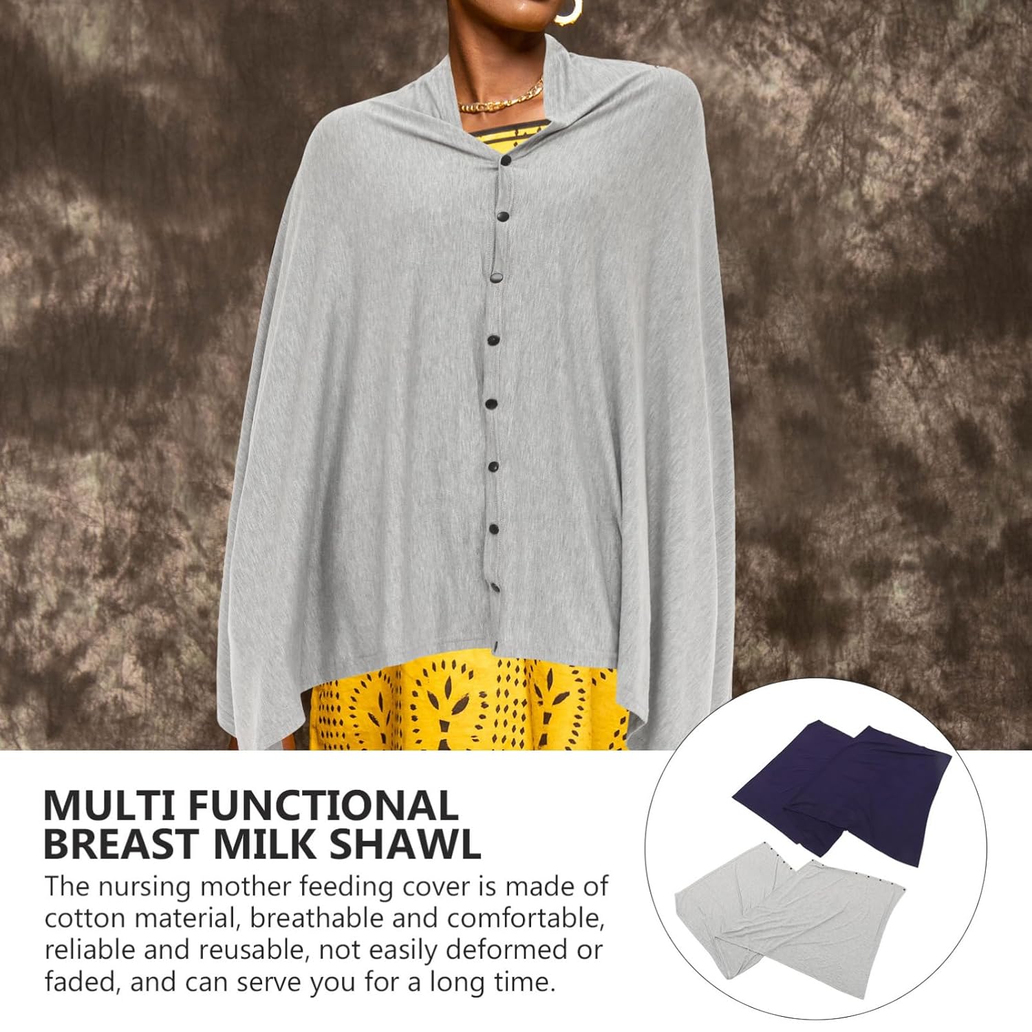 2pcs Multi-Functional Nursing Cover Shawl Breastfeeding Privacy Cover for Moms Versatile Nursing Poncho Blanket for Travel Outdoor Use Solid