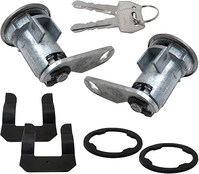 Vehicle Door Lock Cylinder Set w/Keys Switch Kit for Ford F150 Custom Extended Cab Pickup 2-Door 5.0L 302Cu. In. V8 GAS OHV Naturally Aspirated 1980 1981 1982 1987 1988 1989 1990 1991