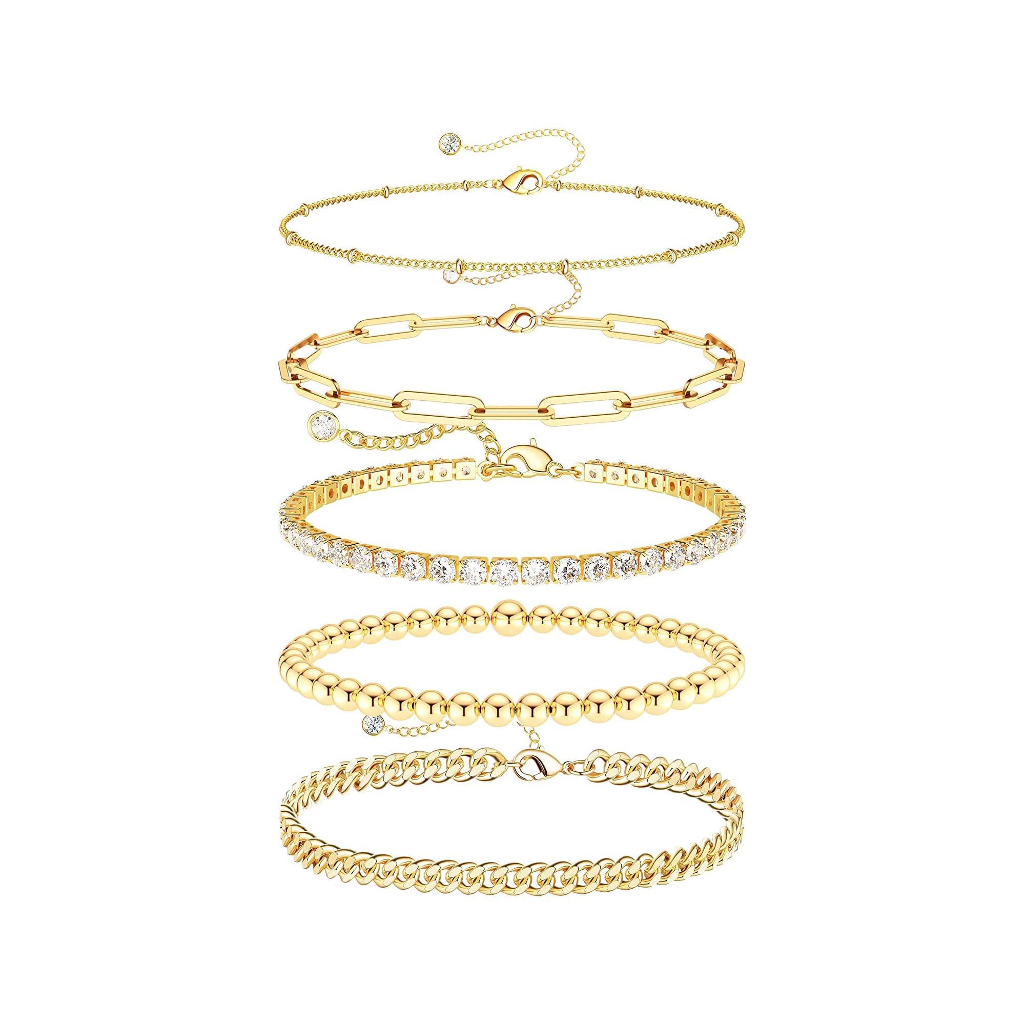Dainty Gold Bracelets for Women Waterproof