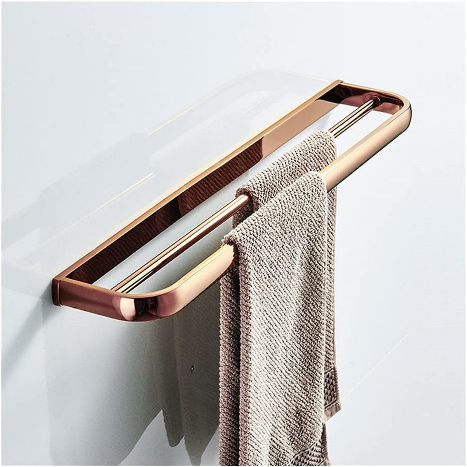 Porte-serviettes salle de bain mural bronze antique double barre 57 cm