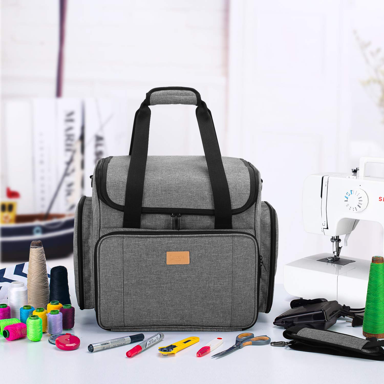 Luxja Sac Machine à Coudre avec Chariot Détachable | Sac à roulettes Machine a Coudre, Sac de Rangement Machine a Coudre pour Accessoire Couture