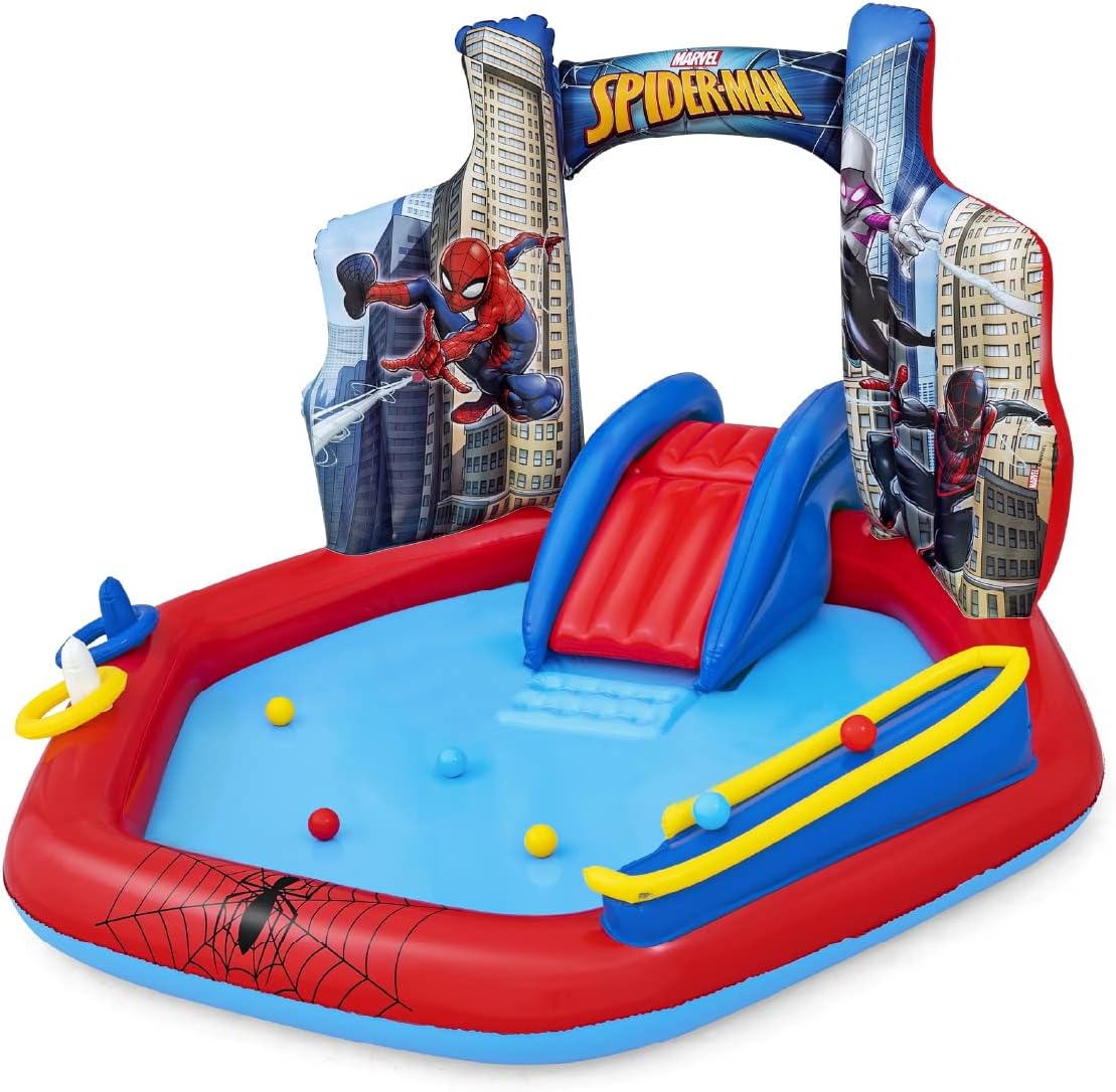 Spider-Man Splash Pad - Outdoor Kids Paddling Pool Sprinkler - Water Play Mat for Children Aged 2+
