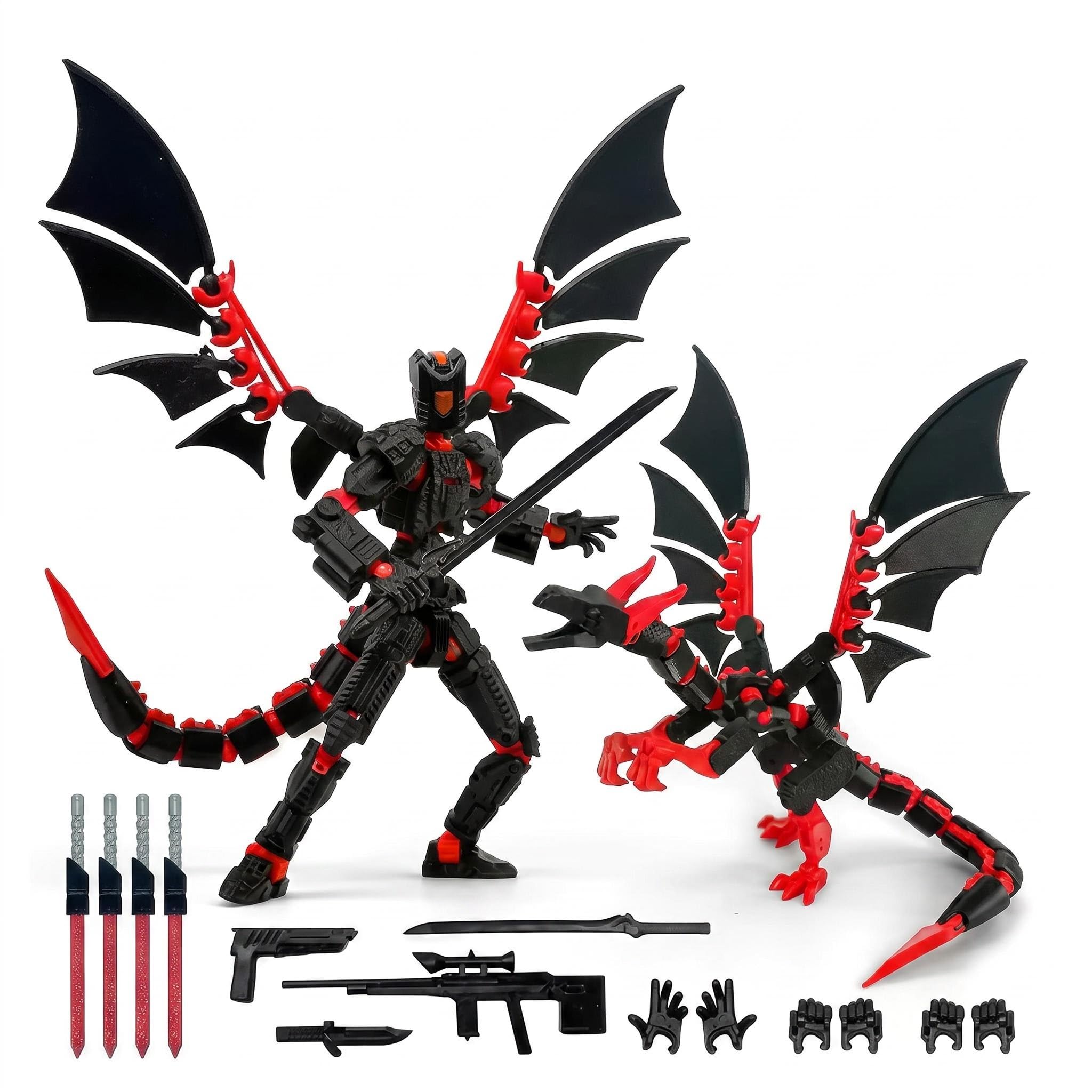 SINJAETRQ T13 3D Printed Action Figure, Multi-Jointed Robot Model Kit