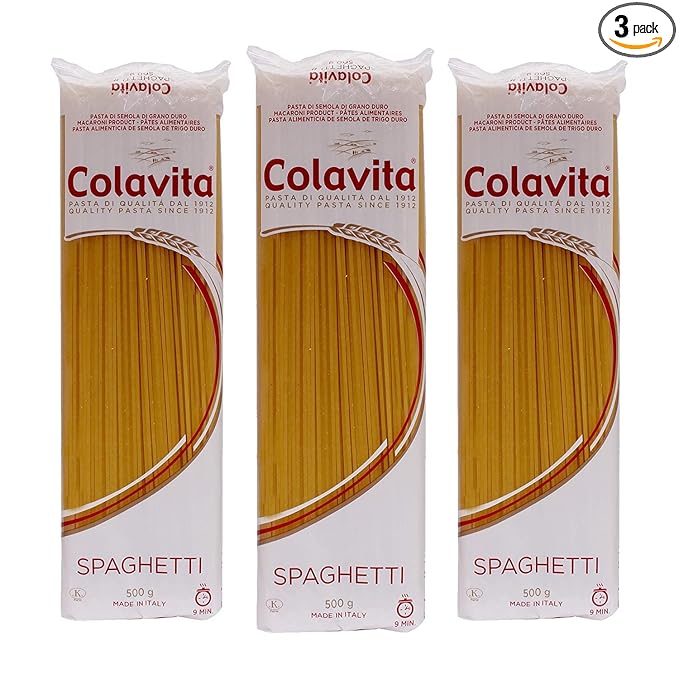 Spaghetti Italian Durum Wheat Pasta Pouch, 3 x 500 g with Free! 2 Bottles of Extra Virgin Olive Oil 25ml