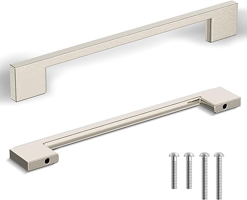 Miniatura 8 de Southern Hills Tiradores de gabinete de níquel cepillado  6.299 in  Manijas de cajón de níquel satinado, manijas de gabinete de cocina modernas,