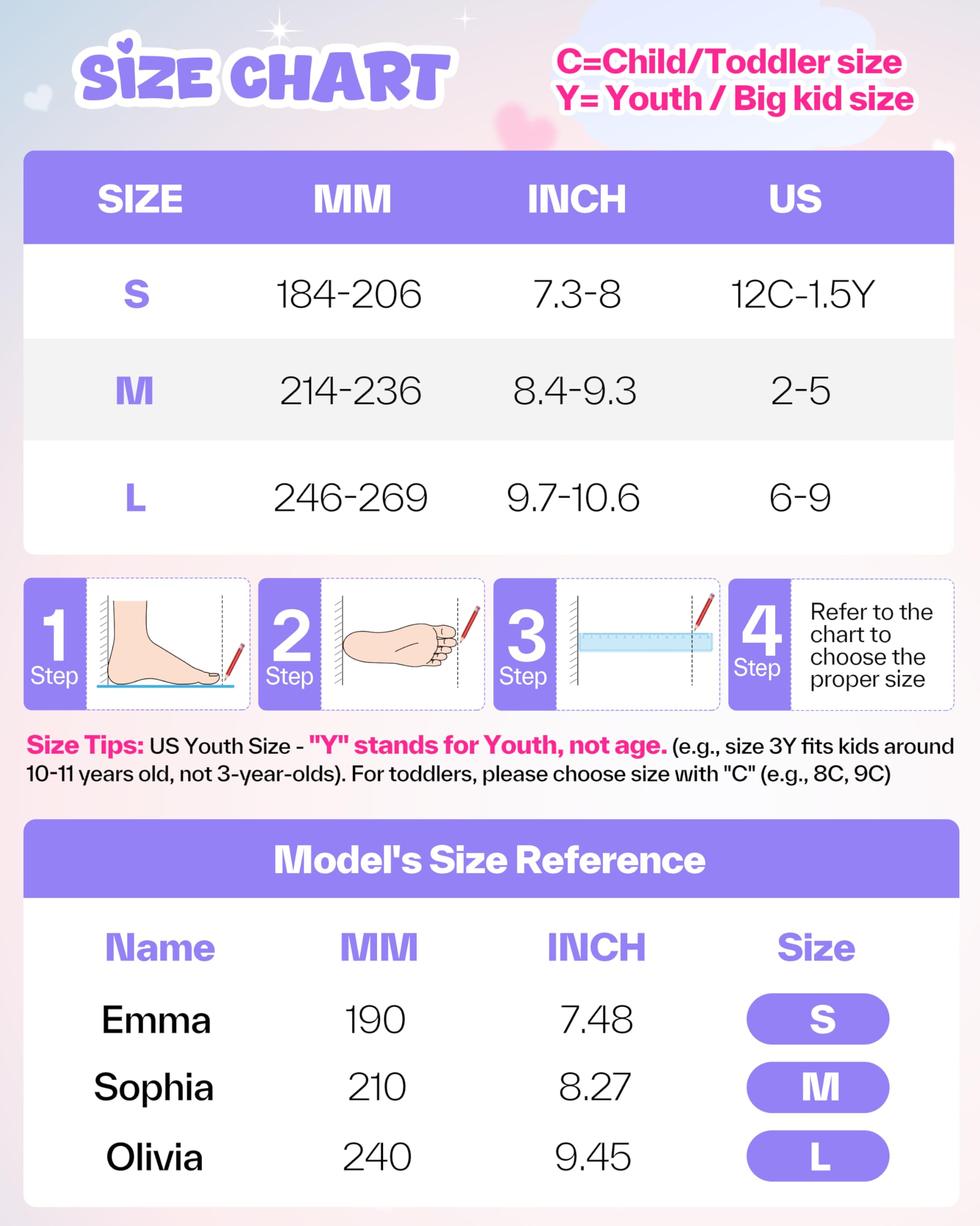 Pattini in linea per bambini 30-41, regolabili, Sportneer in linea con 6 protezioni per bambini, ragazze, donne, 8 LED in linea per bambini, serie arcobaleno