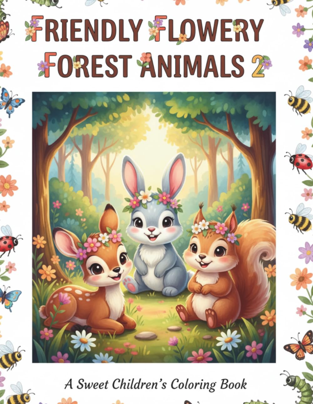 Friendly Flowery Forest Animals 2 (Friendly Flowery Animals Coloring Books)