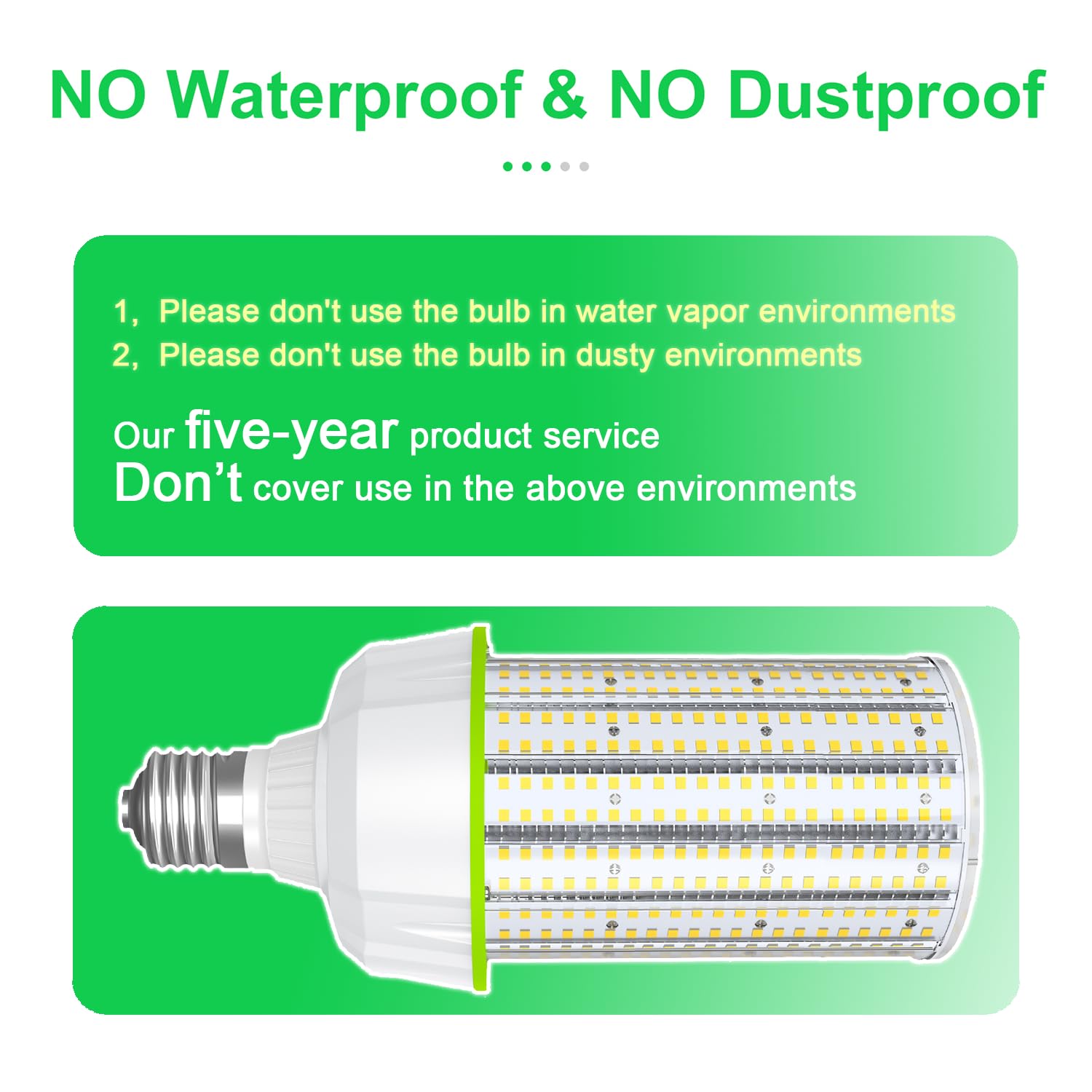 12 Pack 480V 100W LED Corn Light Bulb ETL Listed 15 500LM LED Cob Corn Bulb E39 Base — view 8