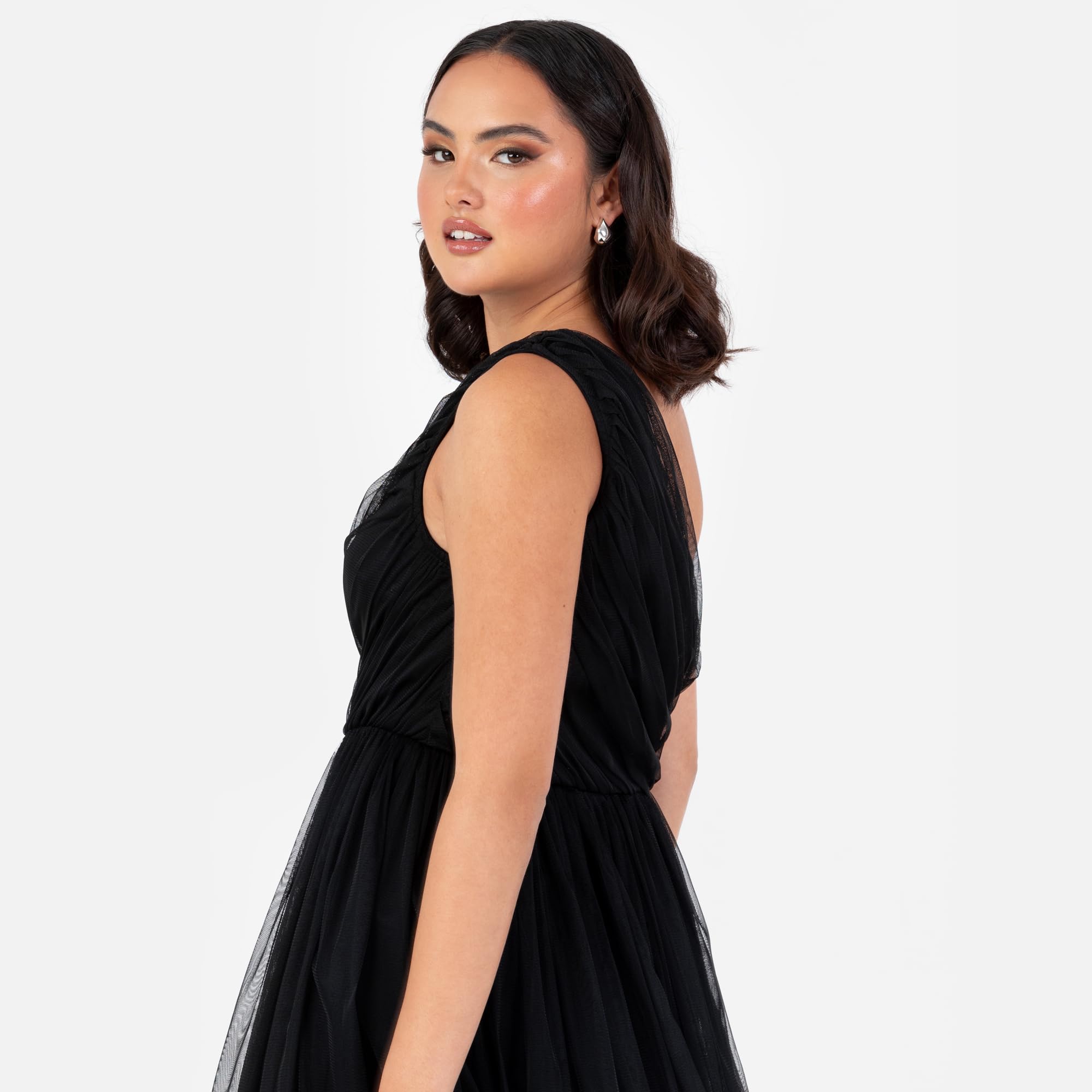 Anaya with Love Women's Ladies Maxi One Cold Shoulder Dress with Slit Split Sleeveless Prom Wedding Guest Bridesmaid Ball Evening Gown