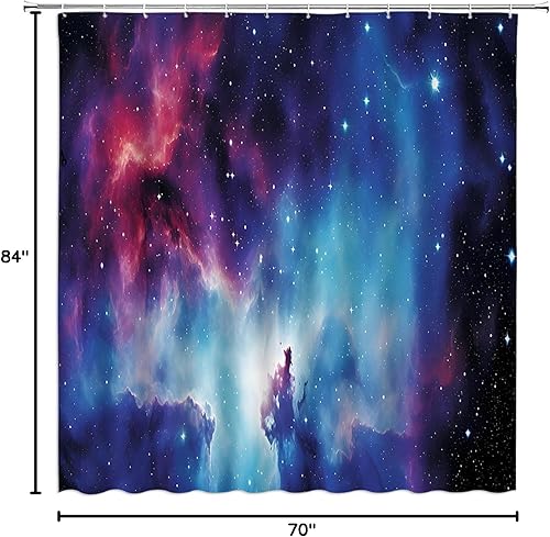 Miniatura 10 de Cortina de ducha de luna llena, paisaje nocturno del océano, agua de mar, superluna, astronomía, tela negra, juego de decoración de baño, incluye